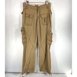 VTG 90s Y2K Abercrombie Fitch Khaki Tan Cargo Pants Womens 2